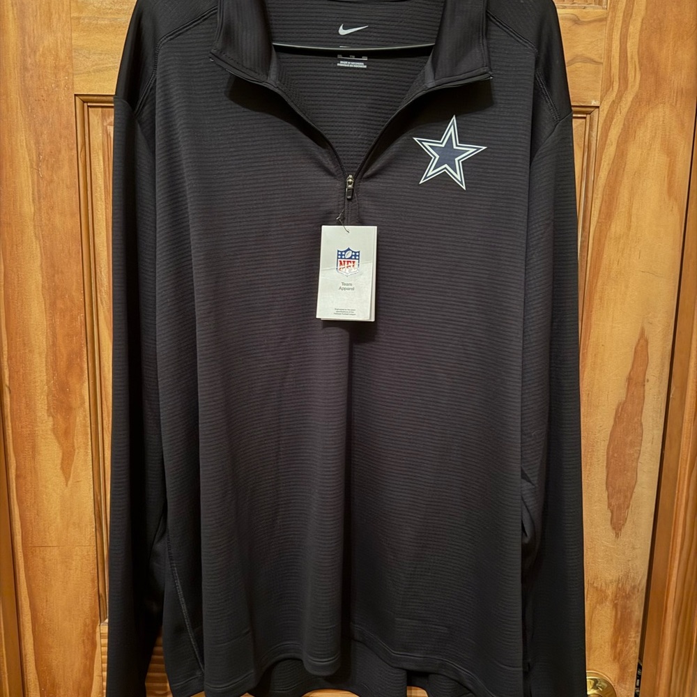 Nike Black Quarter-Zip Pullover with Embroidered Cowboys Logo